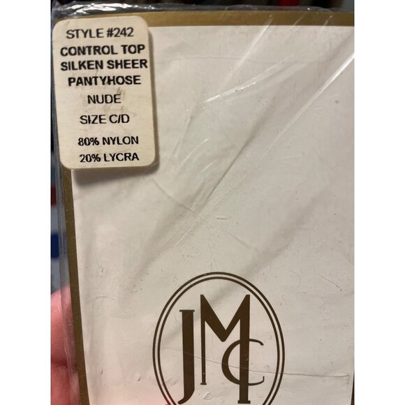 Jessica McClintock NWT Control Top Silken Sheer Nude Pantyhose Size CD - Picture 4 of 4